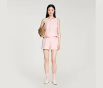 Karierte Tweedshorts mit Pailletten