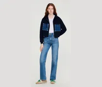 Sweatshirt aus Strick und Denim