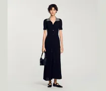 Langes Strickkleid mit Nieten