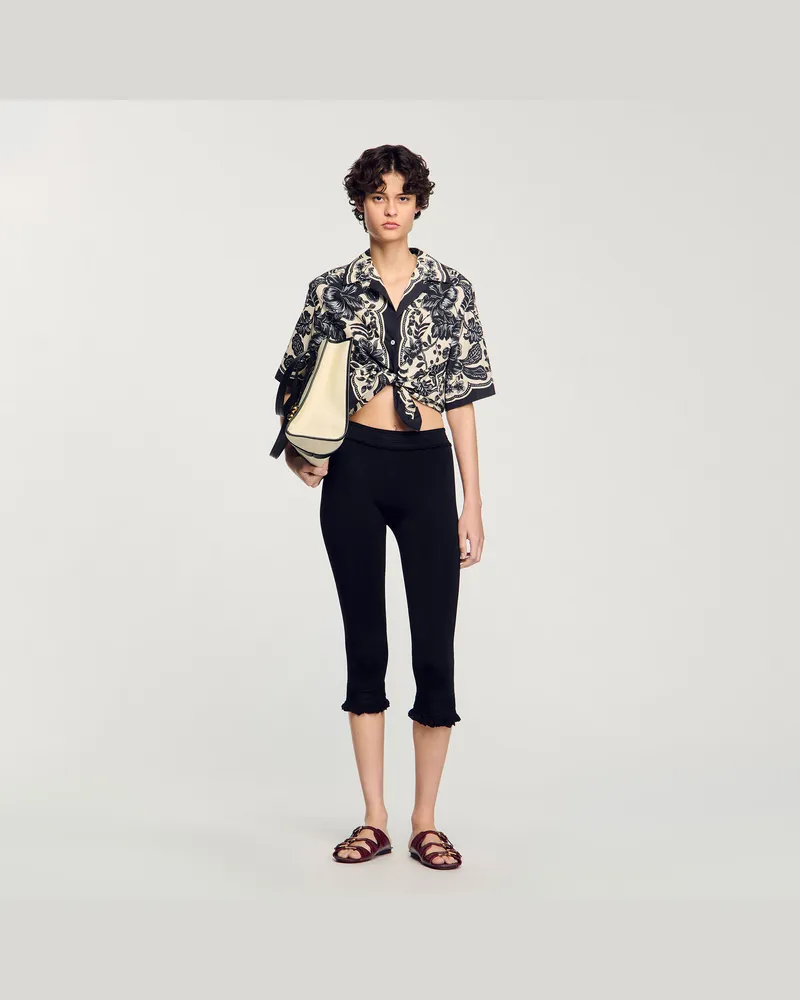Sandro Hemd mit Blumenprint Ecru