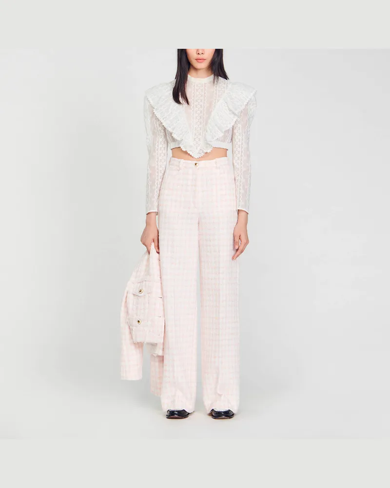 Sandro Tweedhose Hell-rosa