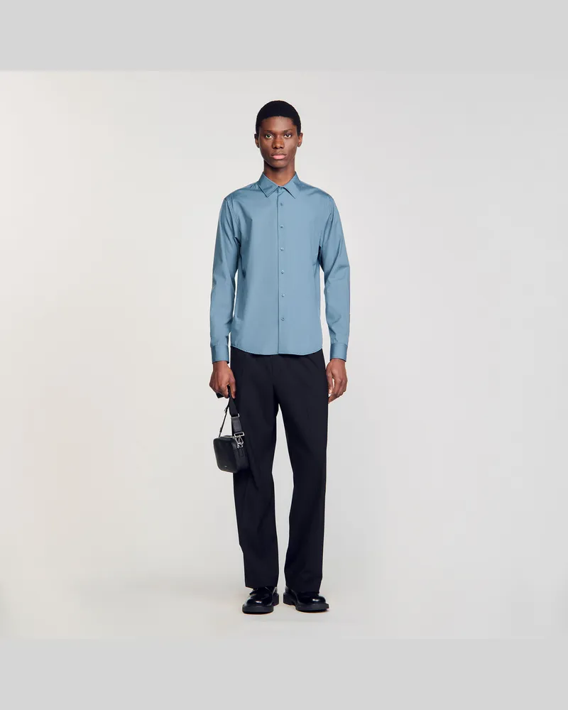 Sandro Einfarbiges Hemd Bleu