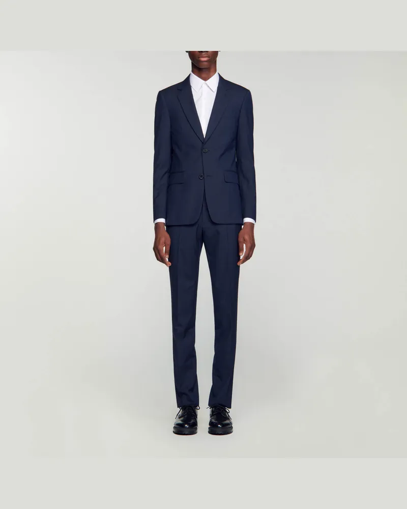 Sandro Anzugjacke aus Wolle Marine