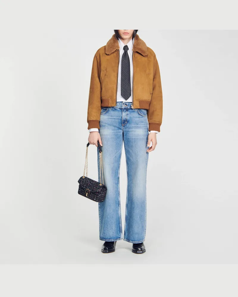 Sandro Bomberjacke aus Wollfilz Kamel