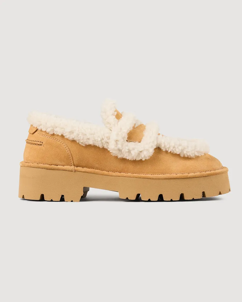 Sandro Mokassins aus Lammfell Beige