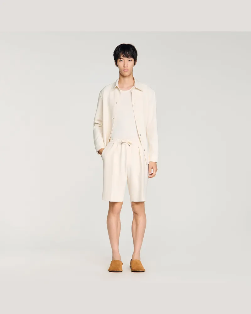 Sandro Bermudashorts aus Jersey Ecru