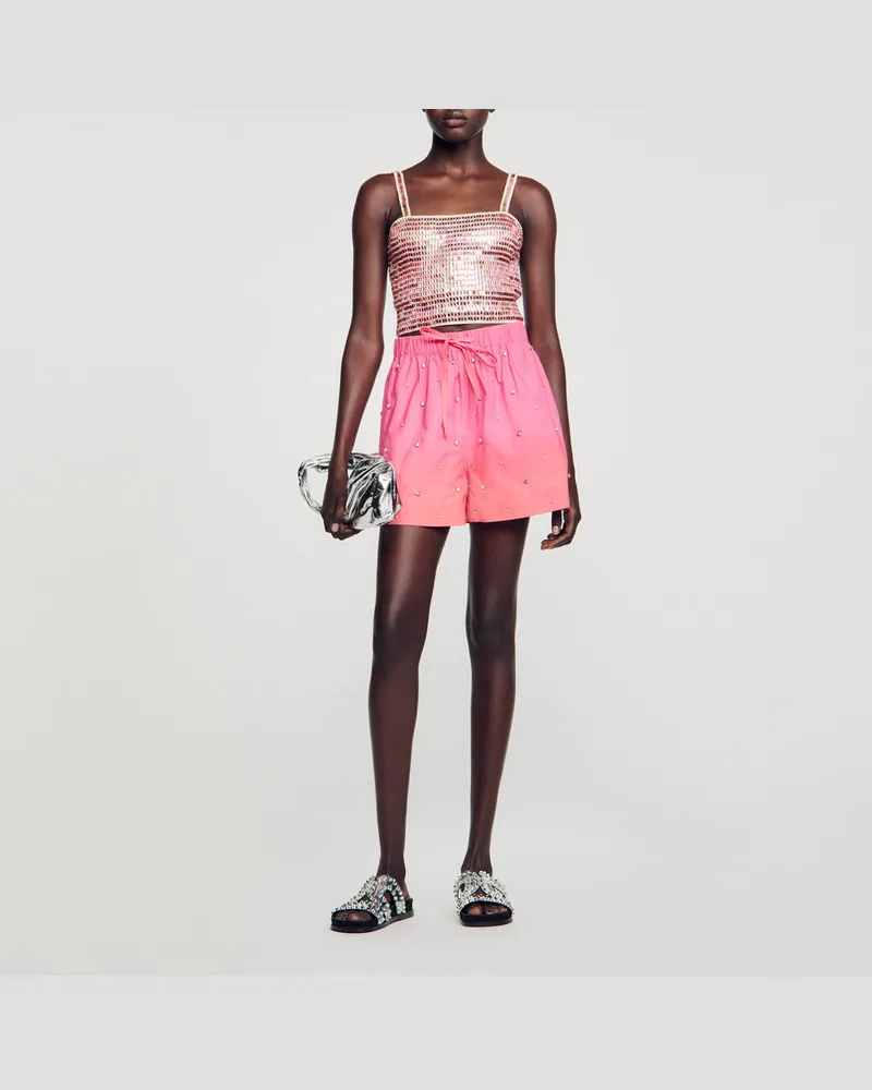 Sandro Shorts mit Strass Rose