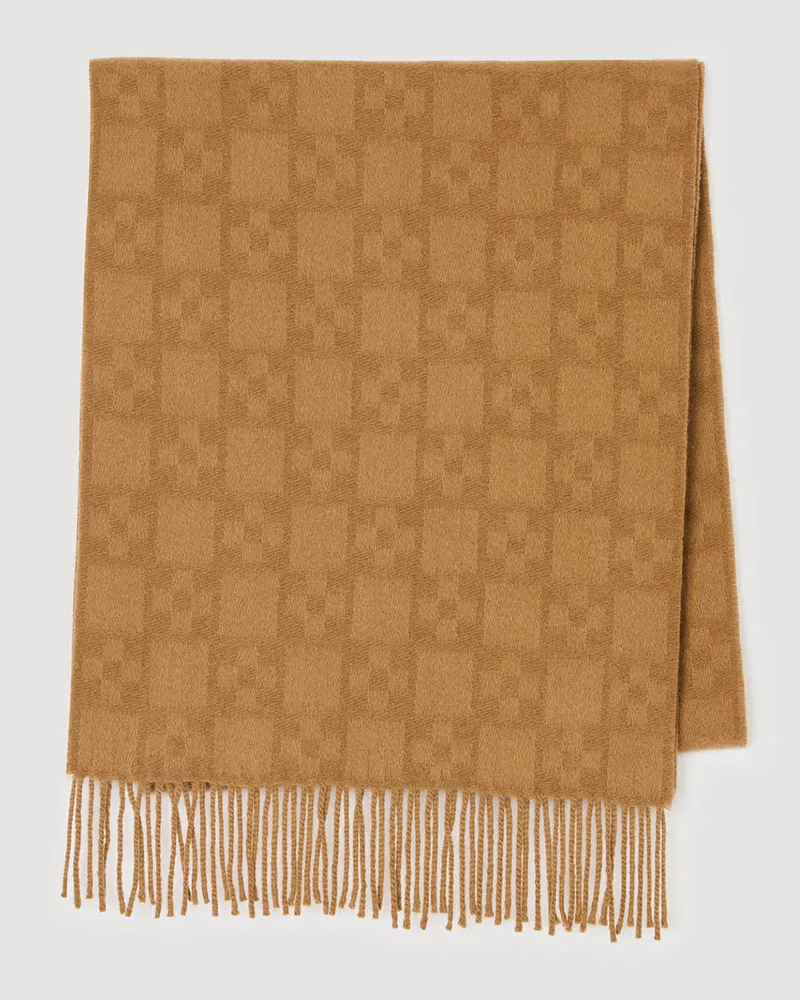 Sandro Schal aus Wolle Camel.
