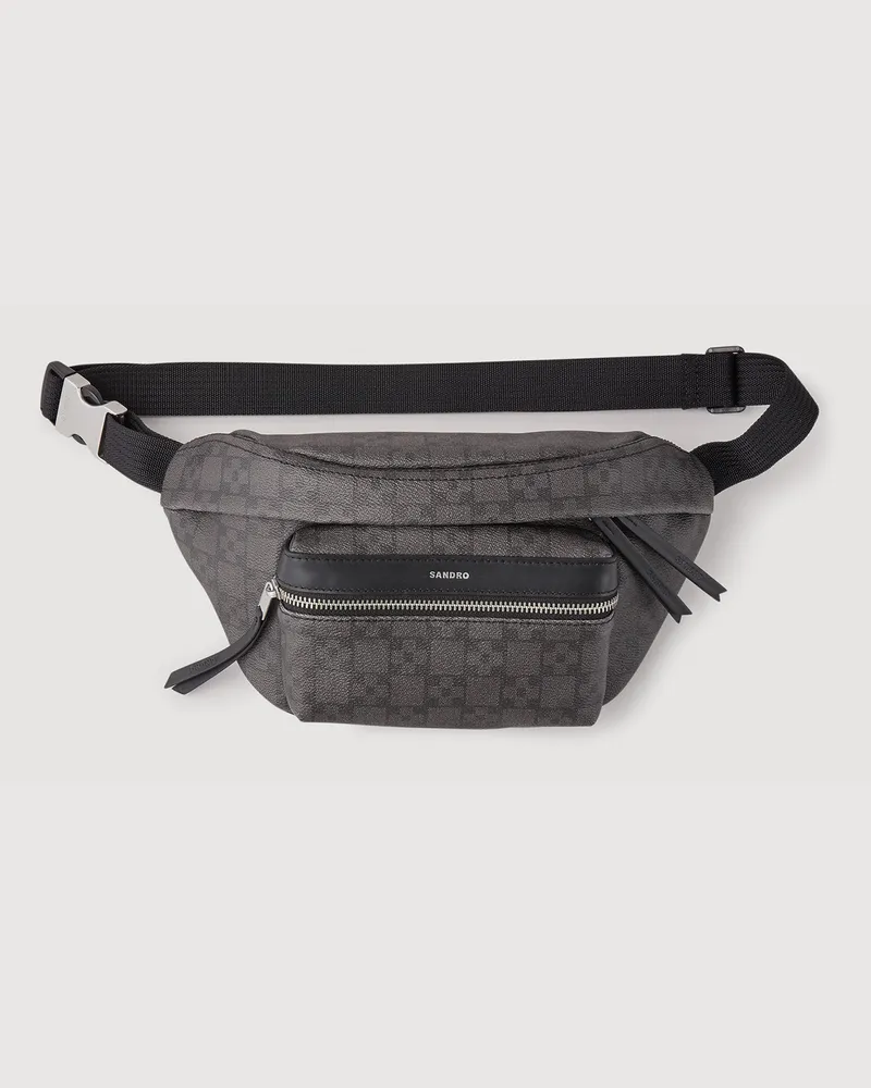 Sandro Gürteltasche Canvas Square Cross Schwarz
