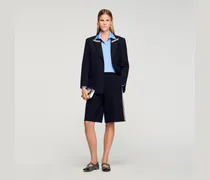 Gerade Bermudashorts mit Strassband