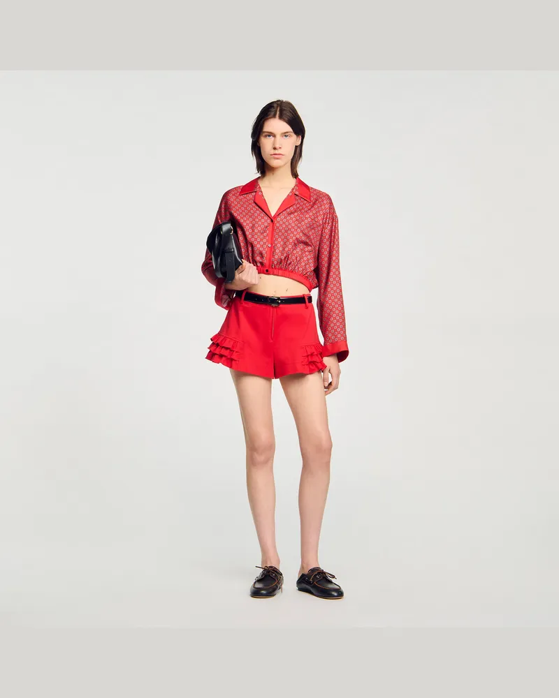 Sandro Hemd mit Tuchdruck Rouge