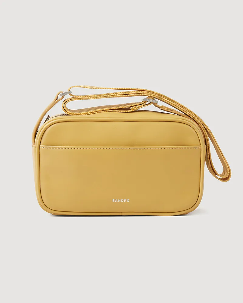 Sandro Kleine Tasche aus Glattleder Beige
