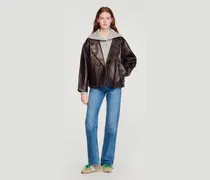 Oversize-Lederjacke