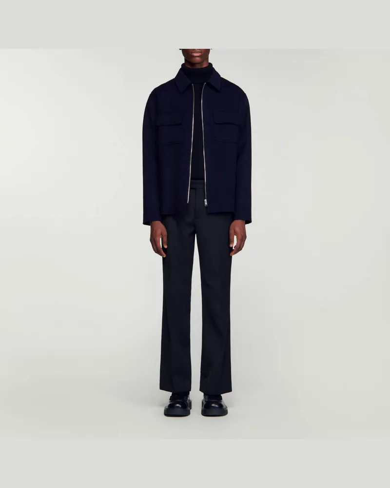Sandro Blouson aus Wolle Dunkel-marine