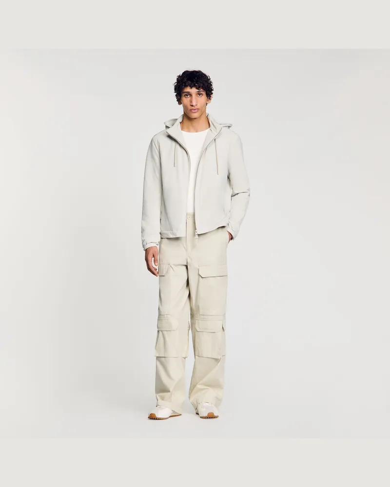 Sandro Reißverschluss-Blouson mit Kapuze Aluminium