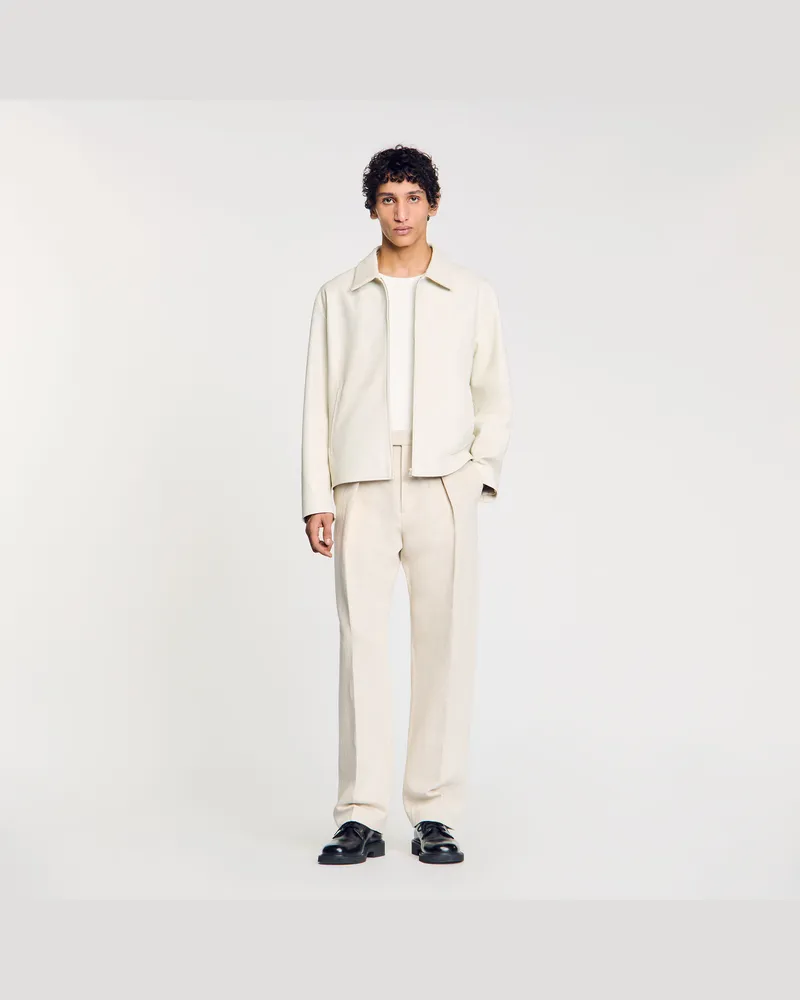 Sandro Blouson aus Leder Aluminium