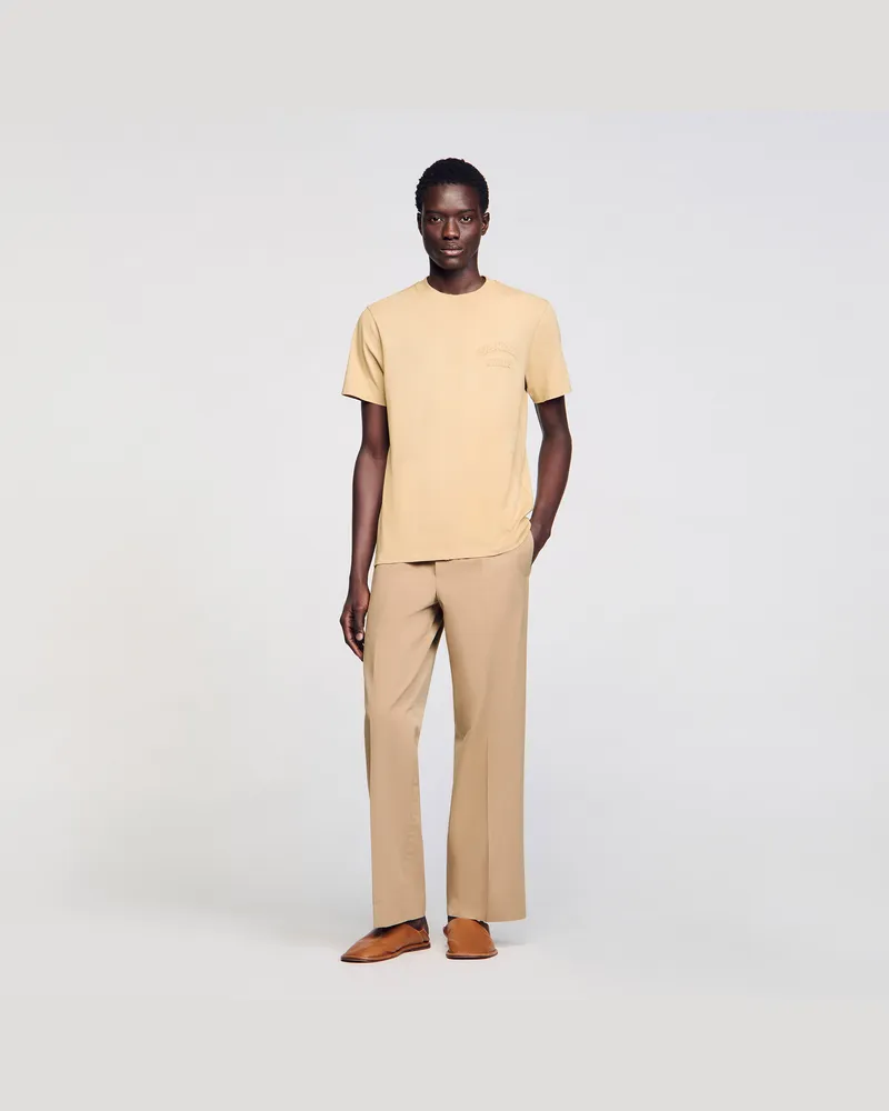 Sandro T-Shirt mit verwaschener Optik Sable.