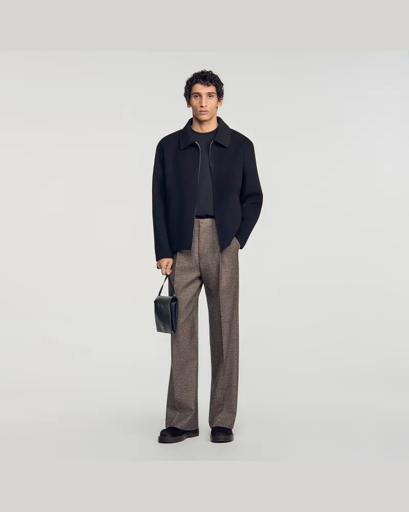Sandro Wollblouson mit Reißverschluss Schwarz