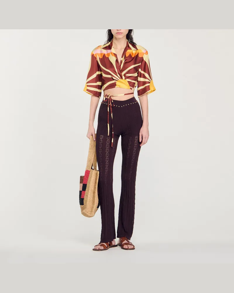 Sandro Hose aus Strick Braun