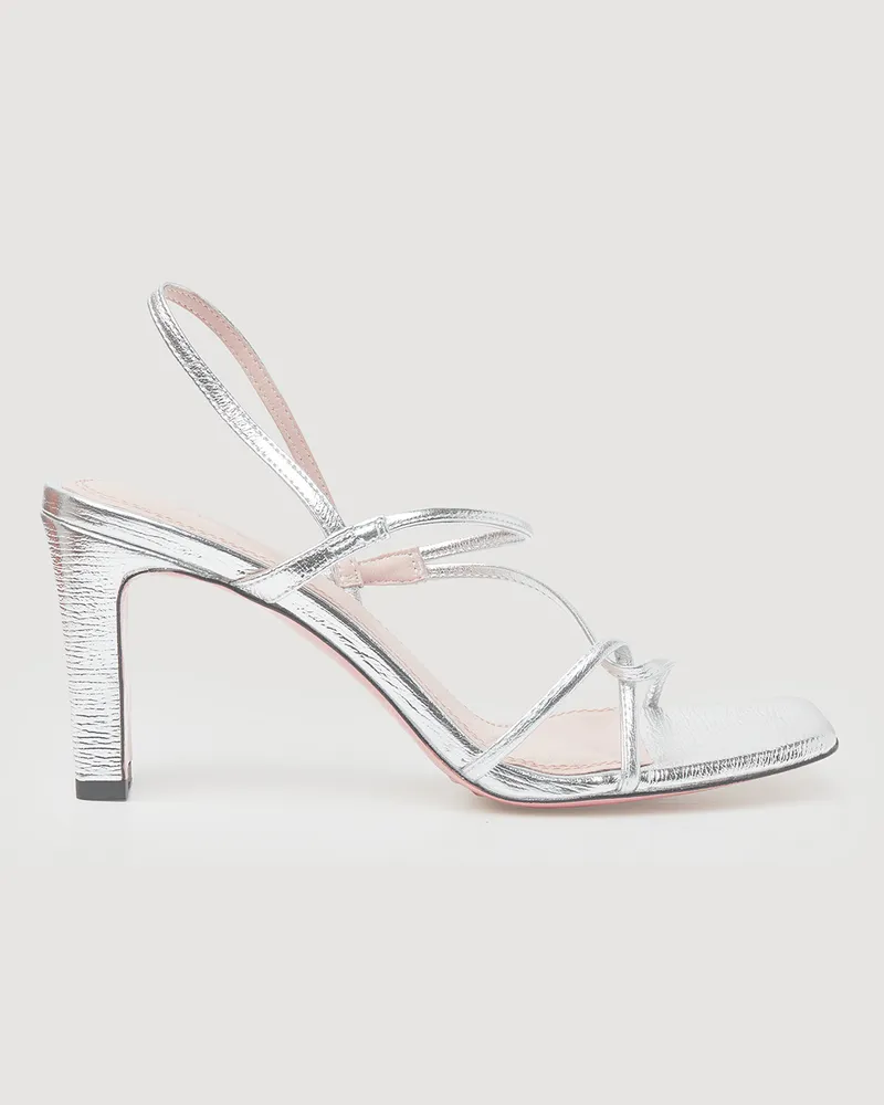 Sandro Sandalen aus metallisiertem Leder Silber