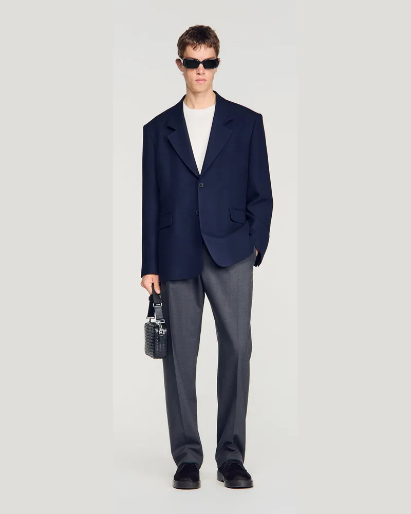 Sandro Oversize-Jacke aus Schurwolle Midnight