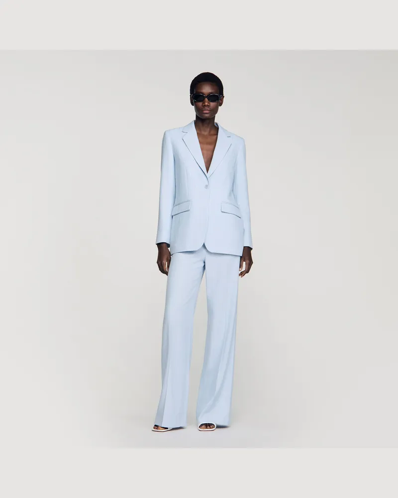 Sandro Gestreifter Blazer mit Pailletten Himmel-blau