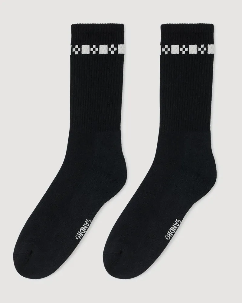 Sandro Socken mit Stickerei Schwarz