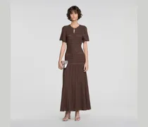 Langes Strickkleid mit Strassbesatz