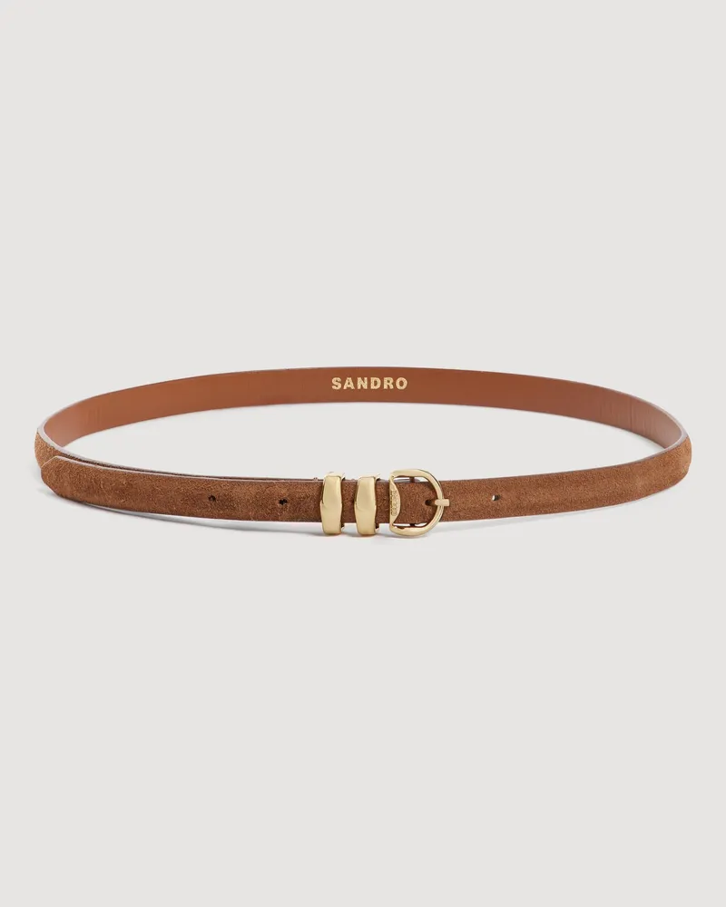 Sandro Veloursledergürtel Beige