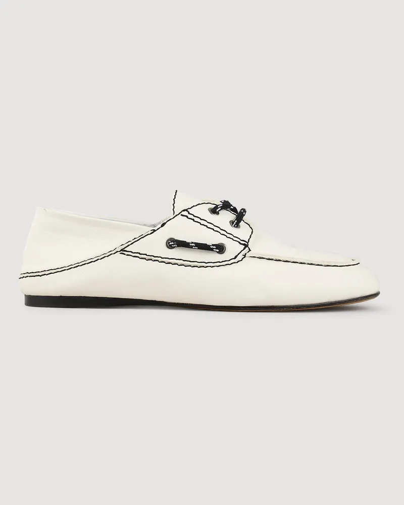 Sandro Mokassins-Segelschuhe aus Leder Weiß