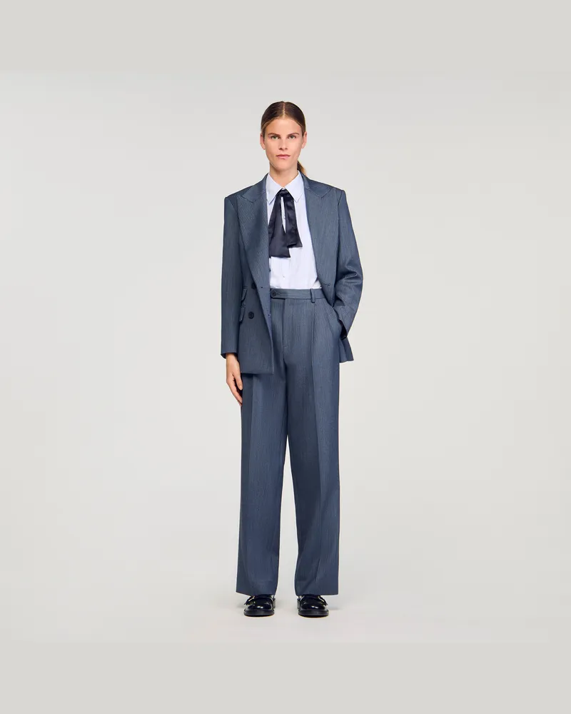 Sandro Gestreifte Hose Blau