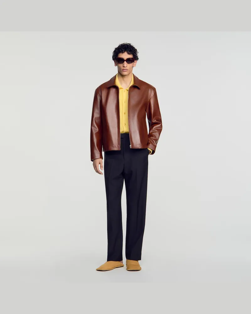 Sandro Lederjacke Kamel