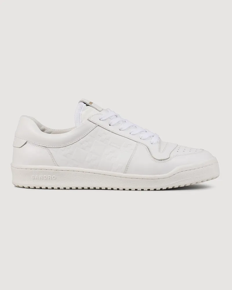 Sandro Niedrige Sneakers aus Leder Weiß