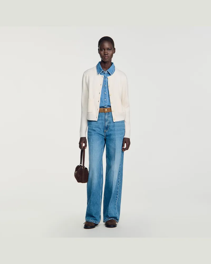 Sandro Cardigan in 2-in-1-Optik Ecru
