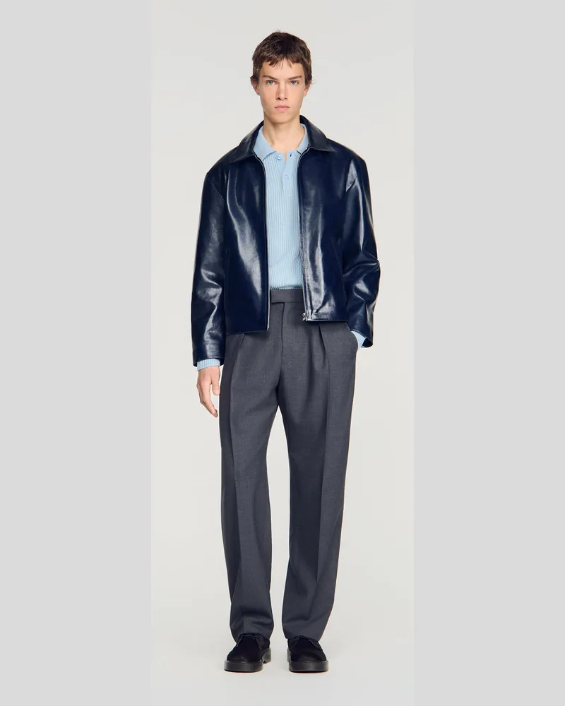 Sandro Lederjacke Midnight