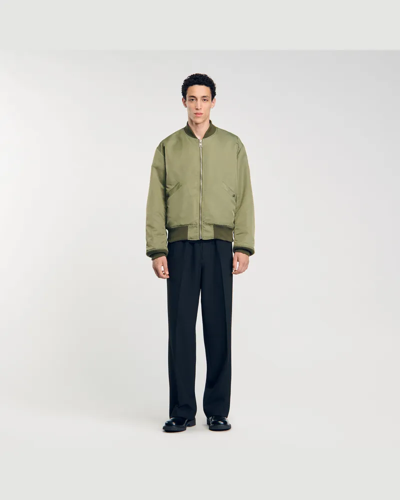 Sandro Bomberjacke mit Reißverschluss Khaki