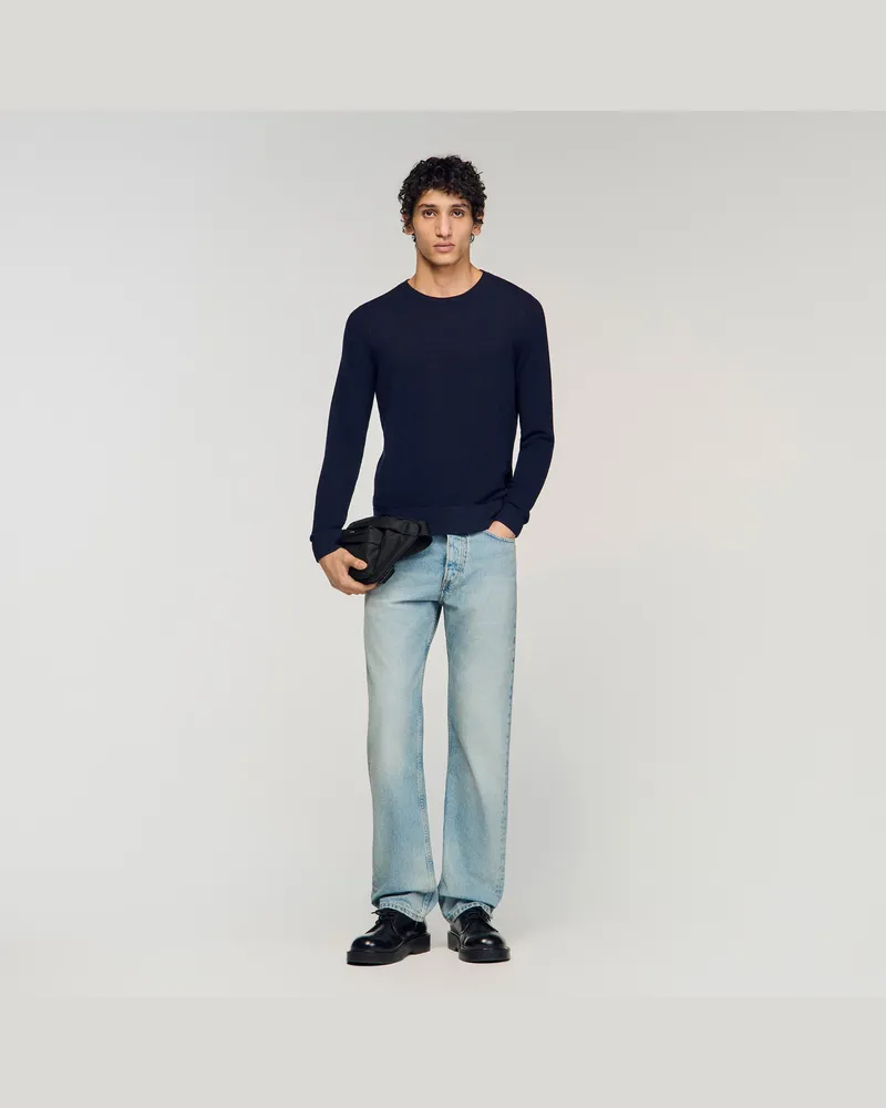 Sandro Pullover aus texturiertem Strick Marine