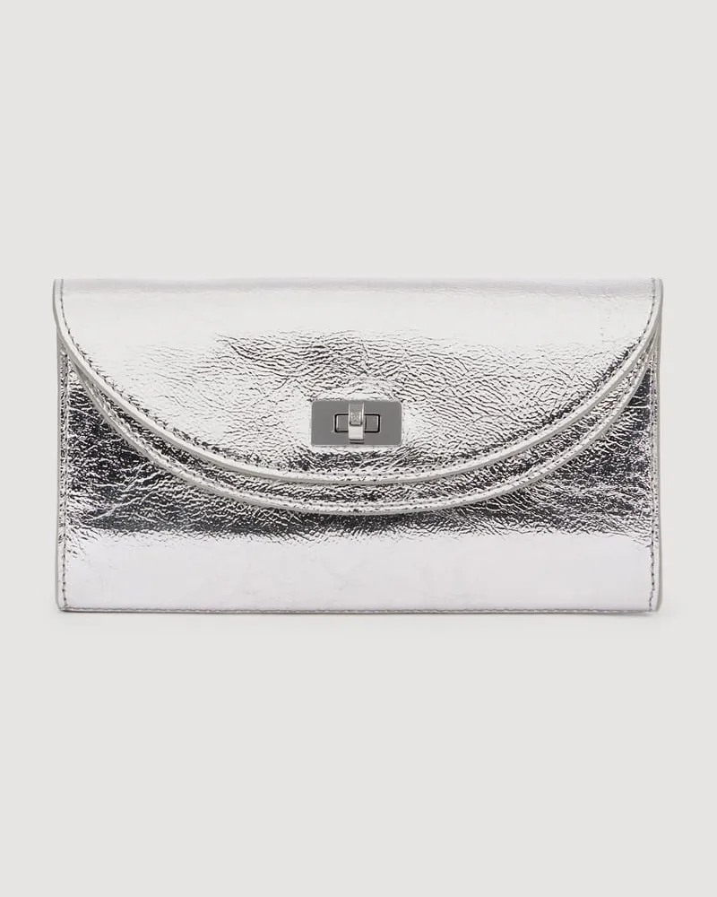 Sandro Pochette Mambo aus Leder Silber