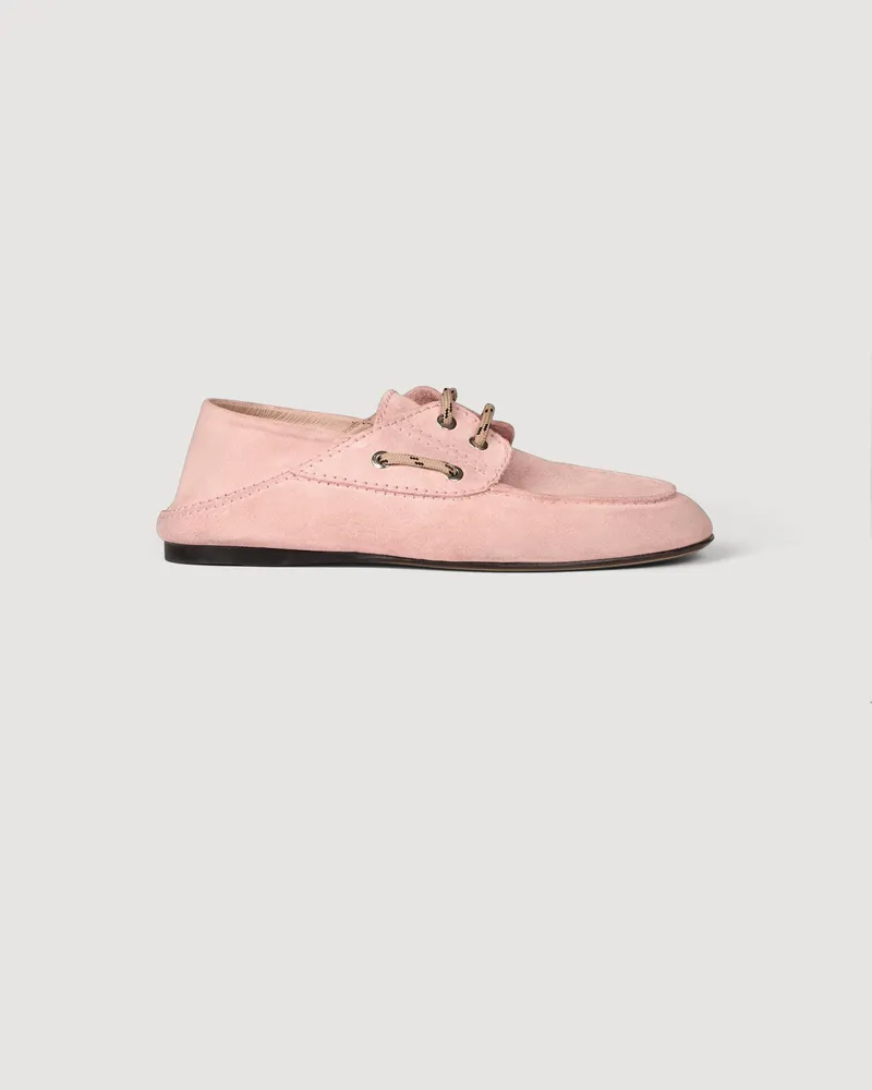 Sandro Segelschuhe aus Veloursleder Rosa