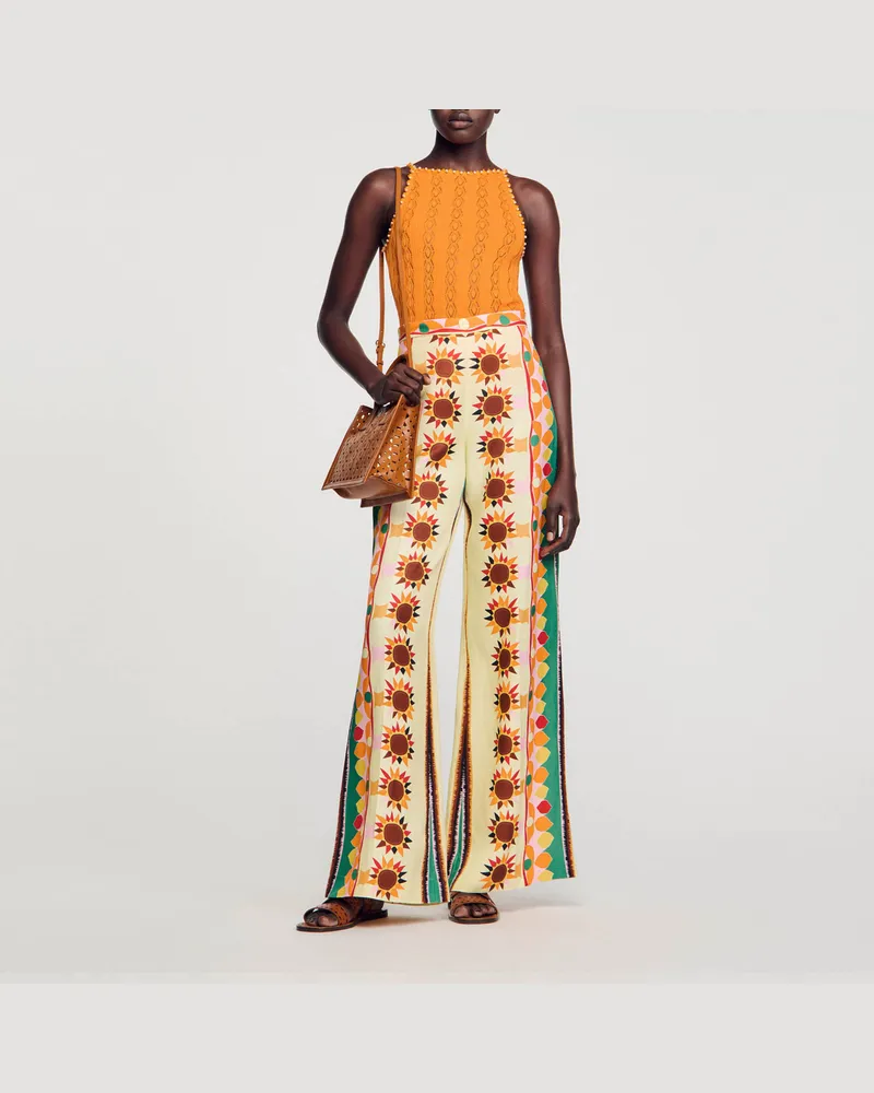 Sandro Stricktop mit Perlen Orange