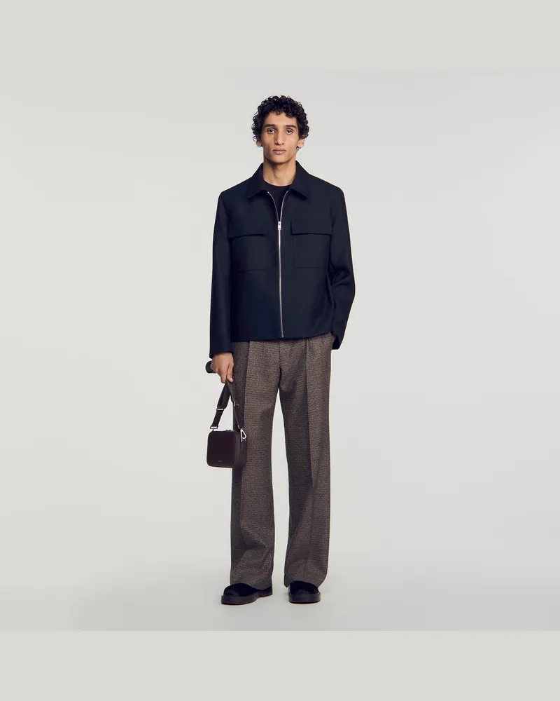 Sandro Wollblouson mit Reißverschluss Marine