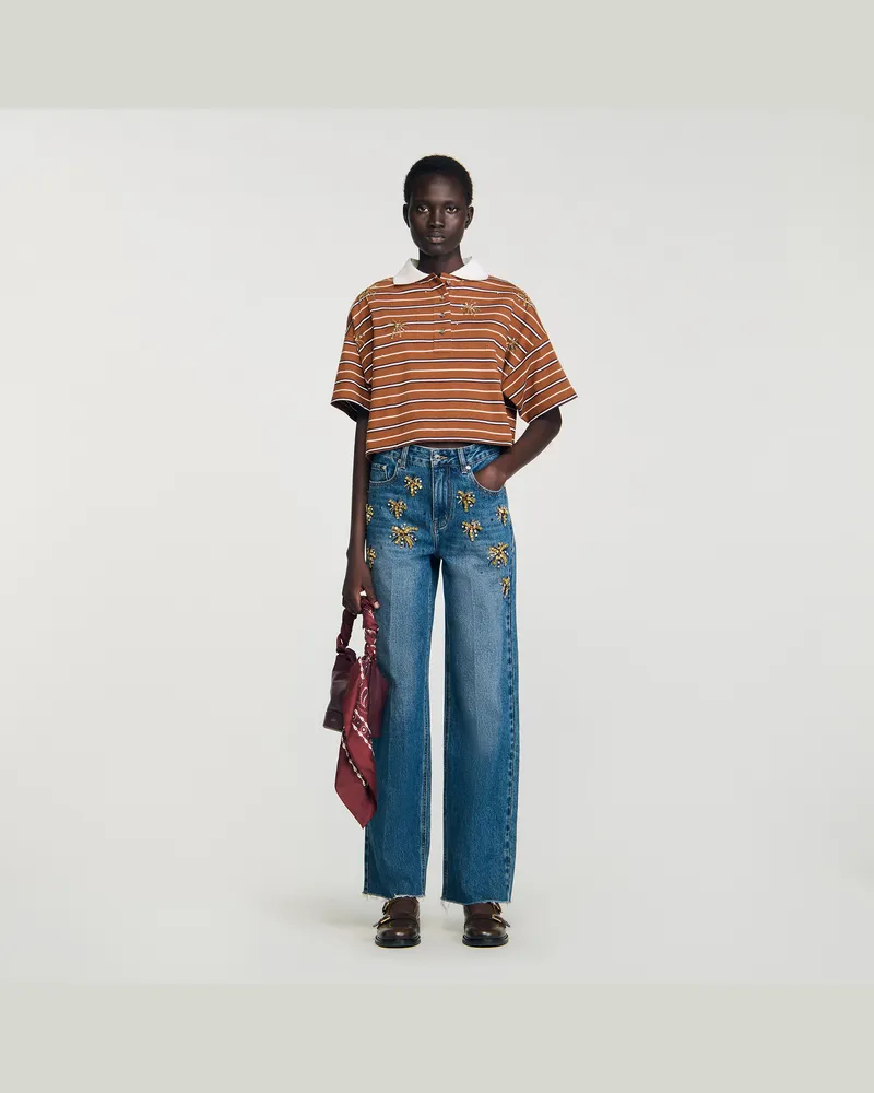 Sandro Jeans mit Strass Jeansblau
