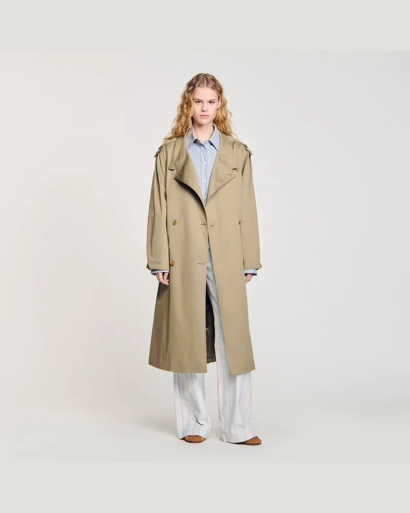 Sandro Trenchcoat mit Gürtel Khaki