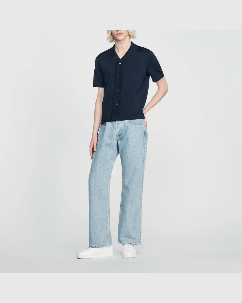 Sandro Hemd mit kurzen Ärmeln Marine