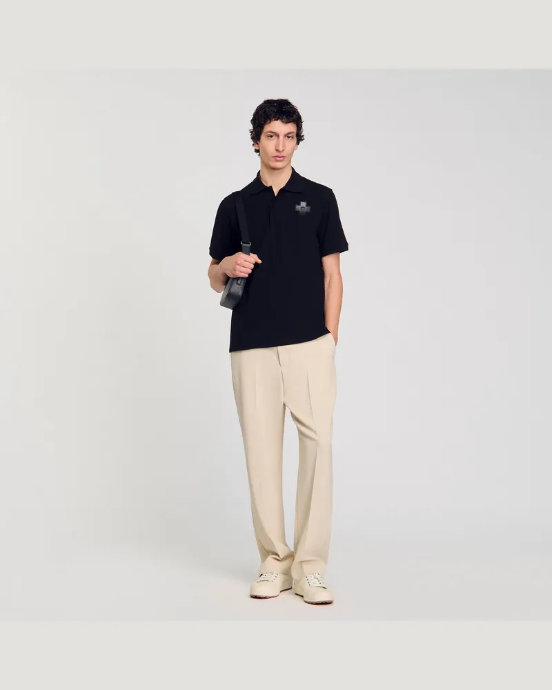 Sandro Poloshirt aus Baumwolle Schwarz