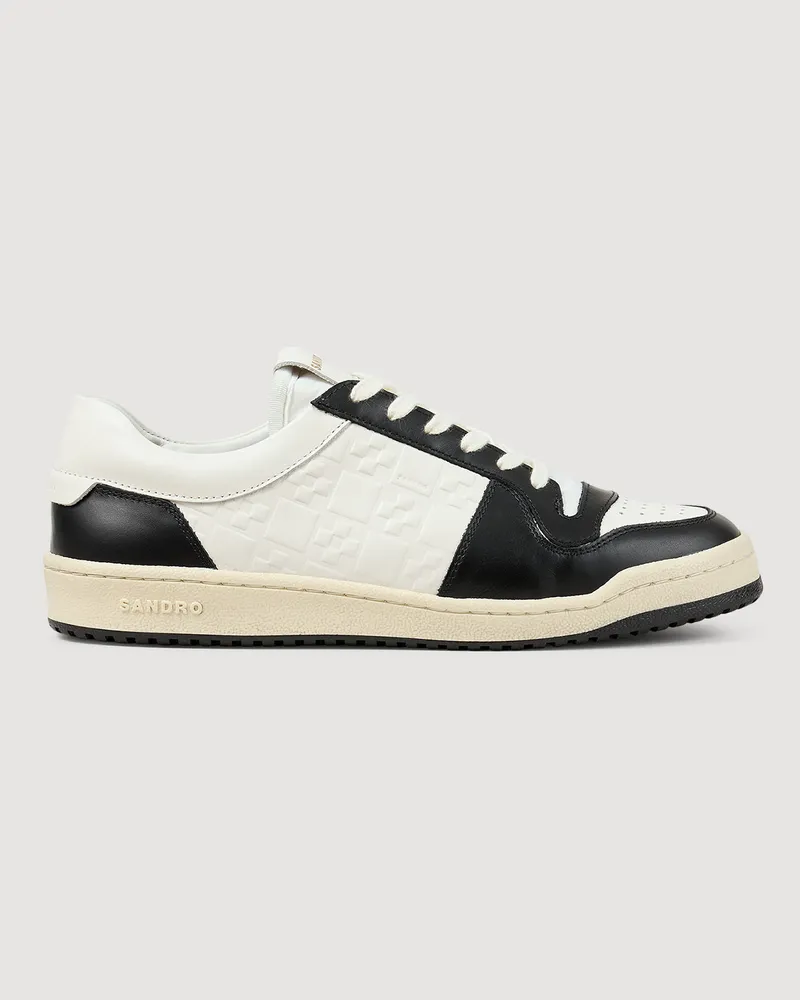 Sandro Niedrige Sneakers aus Leder Weiß