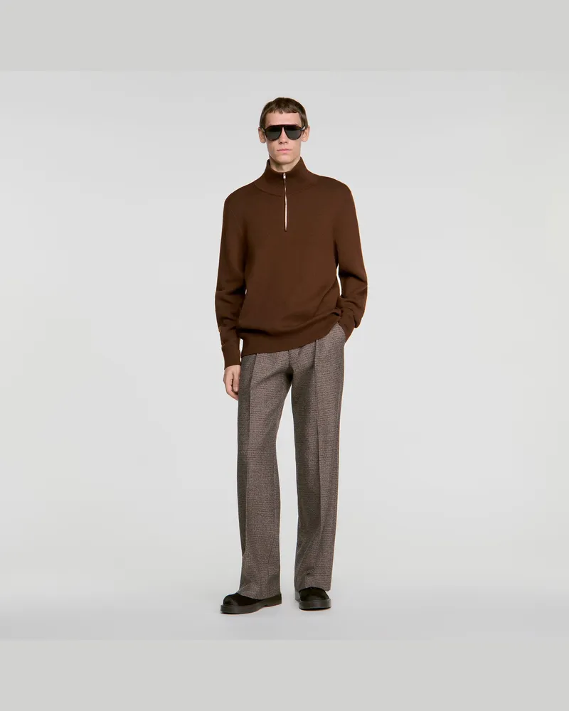 Sandro Pullover mit Stehkragen Tabak