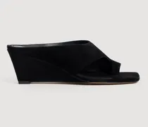 Keilsandalen aus Veloursleder