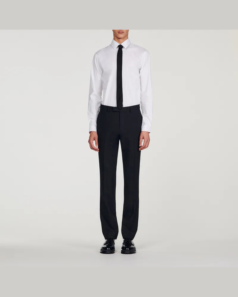 Sandro Anzughose aus Wolle Dunkel-grau