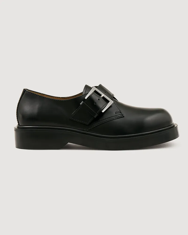 Sandro Derby-Schuhe aus glasiertem Leder Schwarz